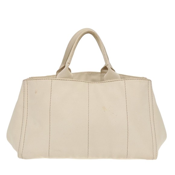 PRADA Canapa GM Hand Bag Canvas White Auth ep4930 - Picture 3 of 16